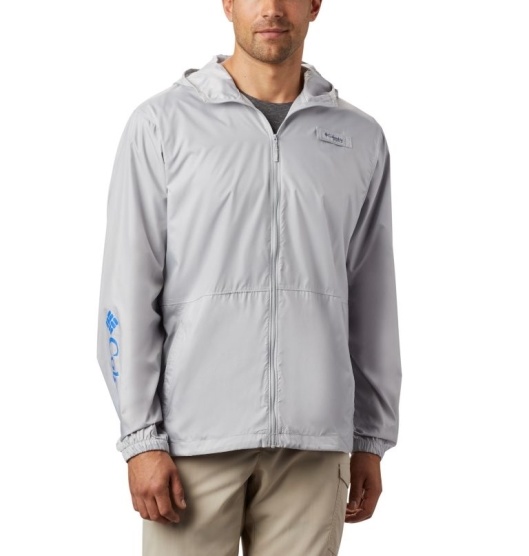 Columbia PFG Men's Windbreaker Grey | 803-SKETOC