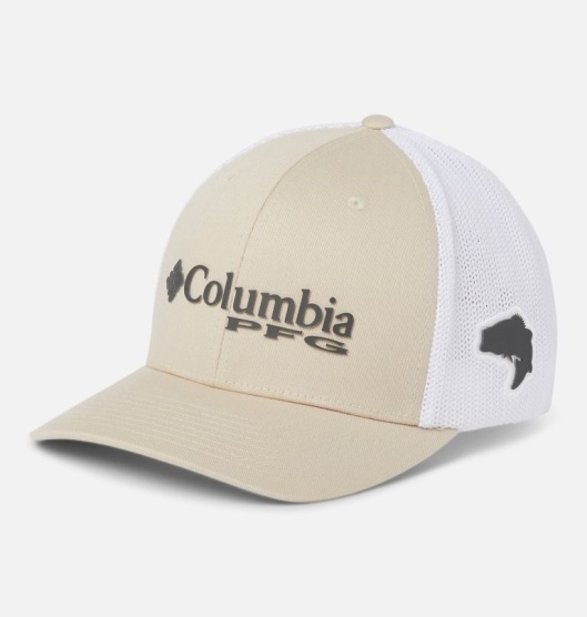 Columbia PFG Mesh Baseball Cap Men's Hats Khaki Grey White | 506-HATSEZ