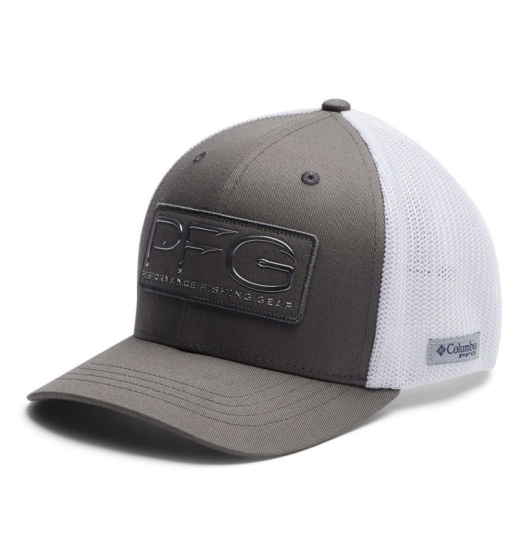 Columbia PFG Mesh Kids' Hats White Black | 168-VRDSNL