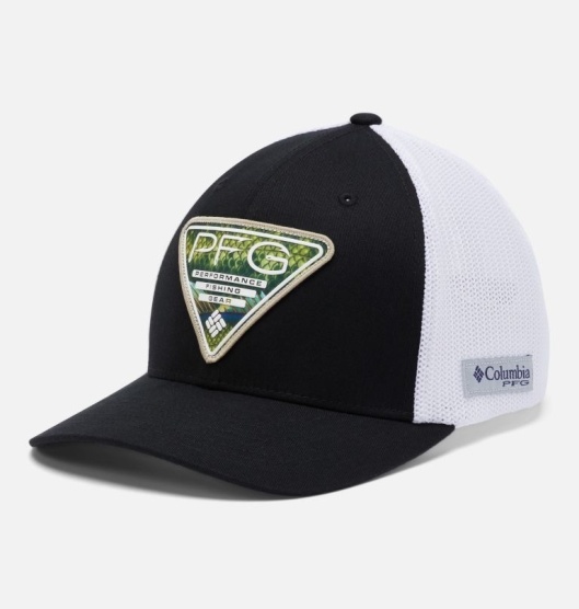 Columbia PFG Mesh Seasonal Baseball Cap Men's Hats Black White | 186-RYSGZW