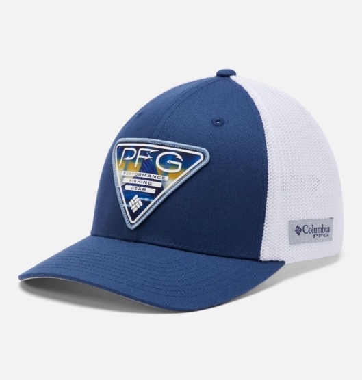 Columbia PFG Mesh Seasonal Baseball Cap Men's Hats Blue White | 241-UYXKLZ