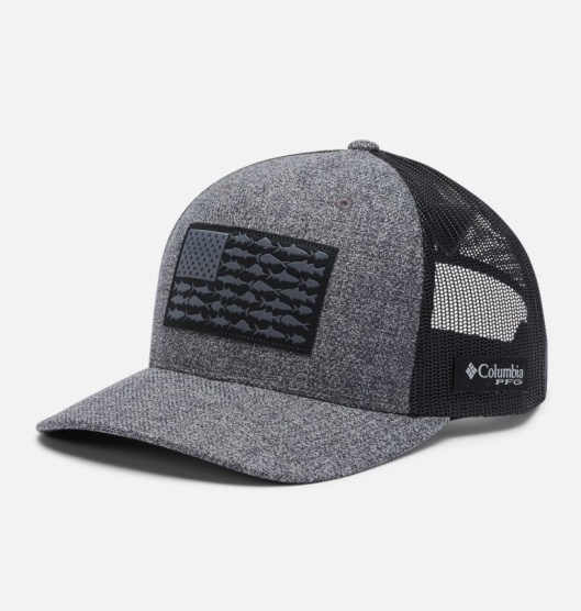 Columbia PFG Mesh Snap Back Baseball Cap Men's Hats Grey Black | 047-XKCPLF