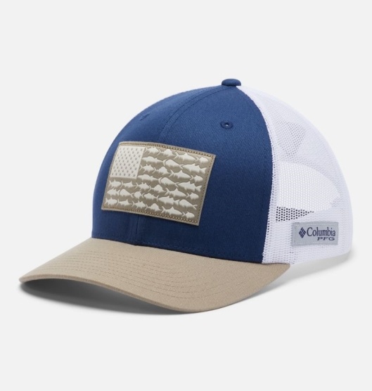 Columbia PFG Mesh Snap Back Baseball Cap Men's Hats Blue Beige | 276-HQPNBL