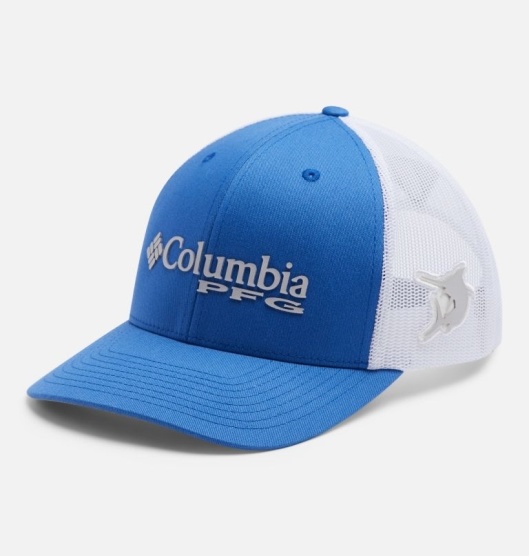 Columbia PFG Mesh Snap Back Baseball Cap Men's Hats Blue Multicolor | 412-AXWYZR