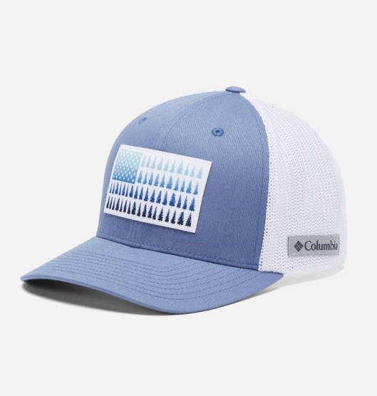 Columbia PFG Mesh Tree Flag Baseball Cap Men's Hats Blue White | 905-PJNAOS