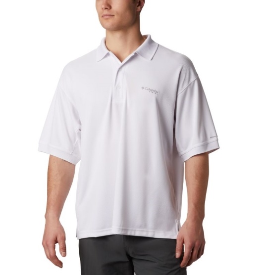 Columbia PFG Perfect Cast Men's Polo White | 278-PTNEFL