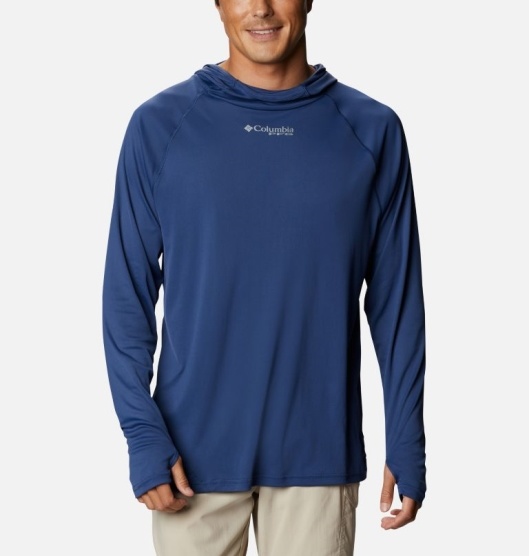 Columbia PFG Respool Men's Hoodies Blue | 491-PJKUGB