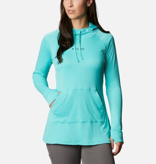 Columbia PFG Respool Women's Hoodies Blue | 910-ULYKIA