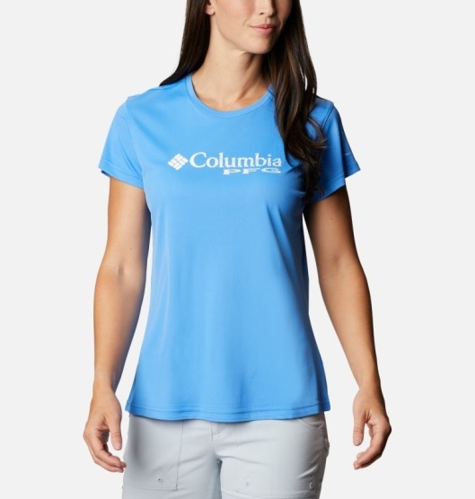 Columbia PFG Respool Women's T-Shirt Blue | 602-GOWEDV