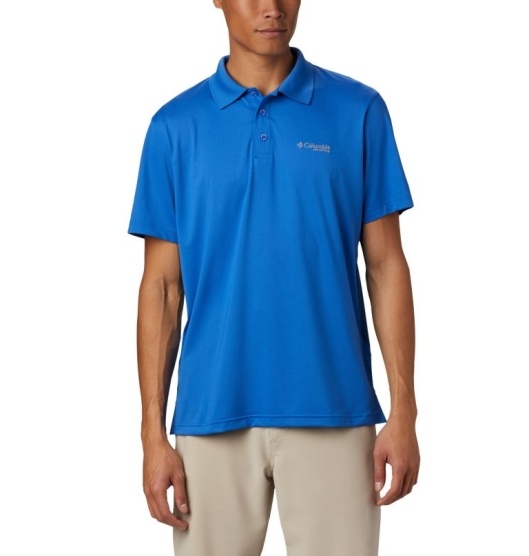 Columbia PFG Skiff Cast Men's Polo Blue | 916-EOHFKP