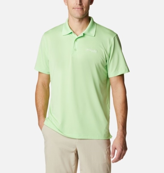 Columbia PFG Skiff Cast Men's Polo Green | 804-HGIDPC