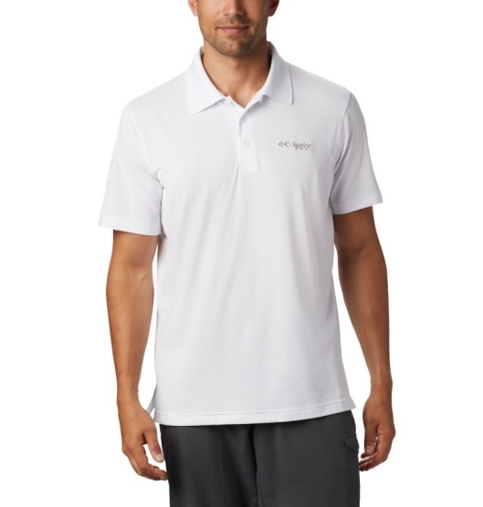 Columbia PFG Skiff Cast Men's Polo White | 467-EXSBZO