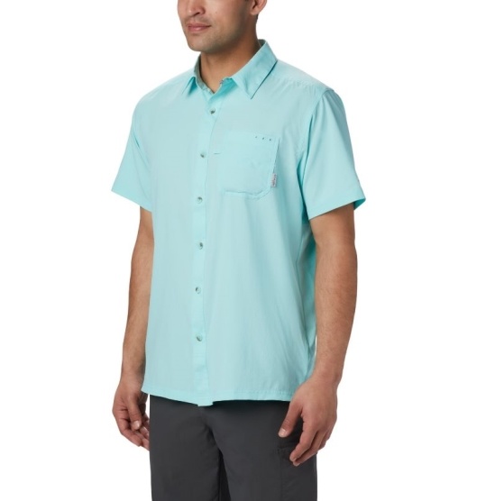 Columbia PFG Slack Tide Men's Shirts Green | 163-RZKUEV