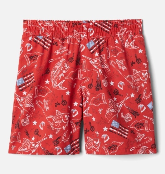 Columbia PFG Super Backcast Kids' Shorts Red | 810-YIVPNR