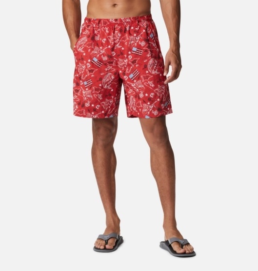 Columbia PFG Super Backcast Men's Shorts Red | 581-NSPKRE