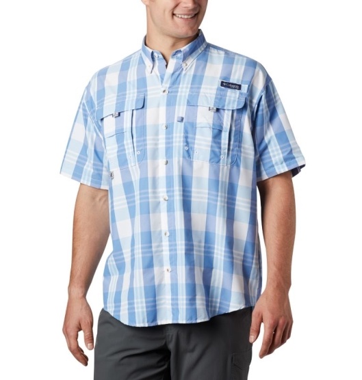 Columbia PFG Super Bahama Men's Fishing Shirts Blue | 129-FWMAOS