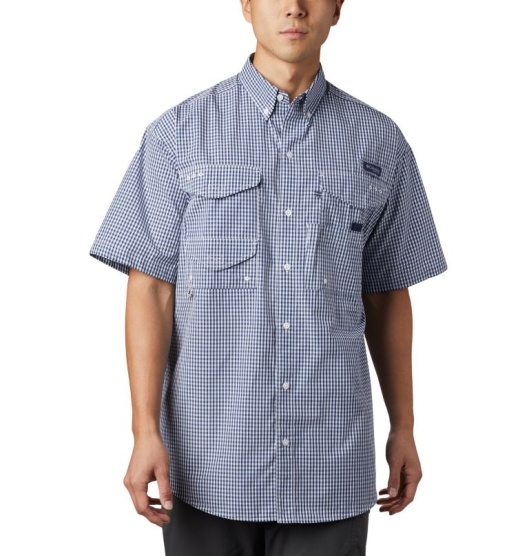 Columbia PFG Super Bonehead Men's Fishing Shirts Blue | 275-WMUEGN