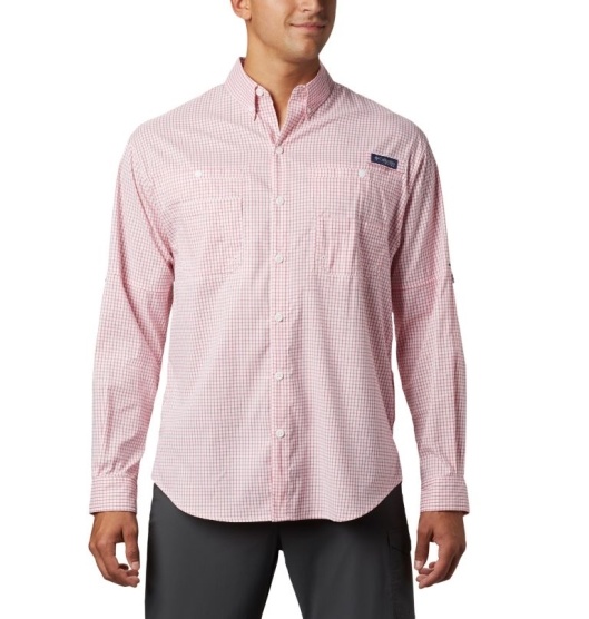 Columbia PFG Super Tamiami Men's Fishing Shirts Red | 278-UFETXN