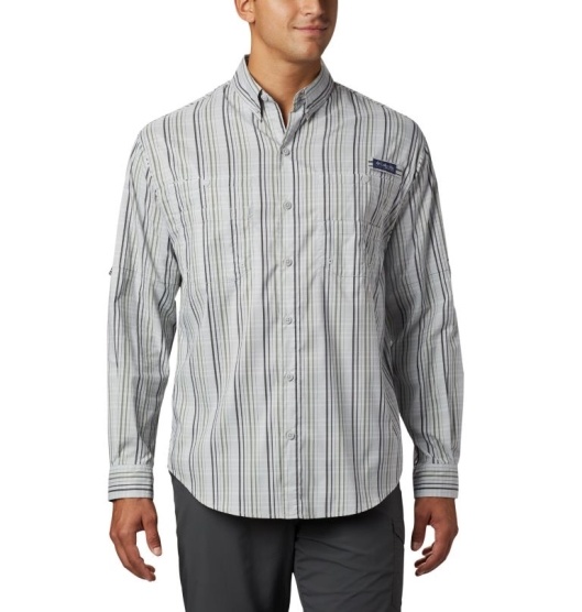 Columbia PFG Super Tamiami Men's Fishing Shirts Grey Small Check | 913-ZHFUMS