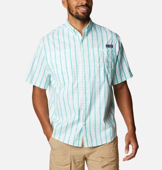 Columbia PFG Super Tamiami Men's Shirts Blue | 275-GDFYIU