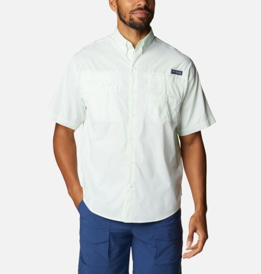 Columbia PFG Super Tamiami Men's Shirts Green | 421-HGVBLA