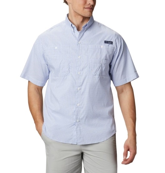 Columbia PFG Super Tamiami Men's Shirts Blue | 850-LBRJIX