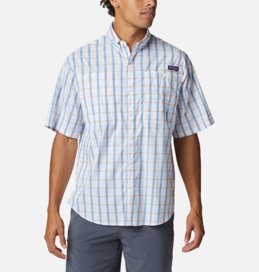 Columbia PFG Super Tamiami Men's Shirts Blue | 918-XTPNVZ