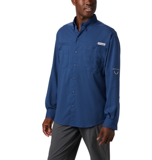 Columbia PFG Tamiami II Men's Fishing Shirts Blue | 615-PLYXMQ