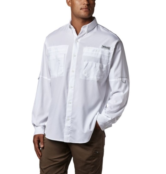 Columbia PFG Tamiami II Men's Fishing Shirts White | 752-EZRGLM