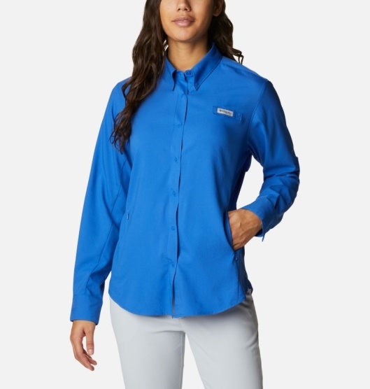 Columbia PFG Tamiami II Women's Shirts Blue | 672-GQAZFU