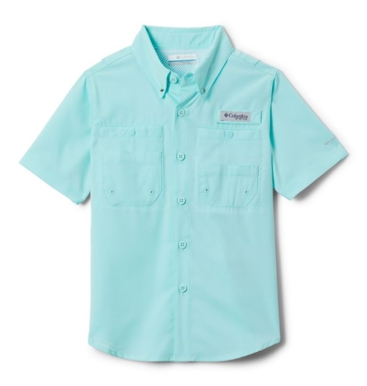 Columbia PFG Tamiami Kids' Shirts Green | 702-VTPQKW