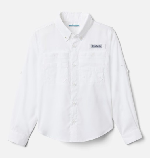 Columbia PFG Tamiami Kids' Shirts White | 267-TNIHFD