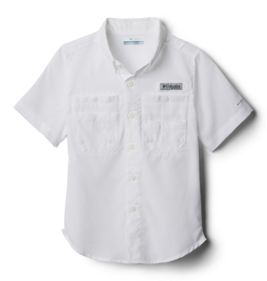 Columbia PFG Tamiami Kids' Shirts White | 853-OYUWMJ