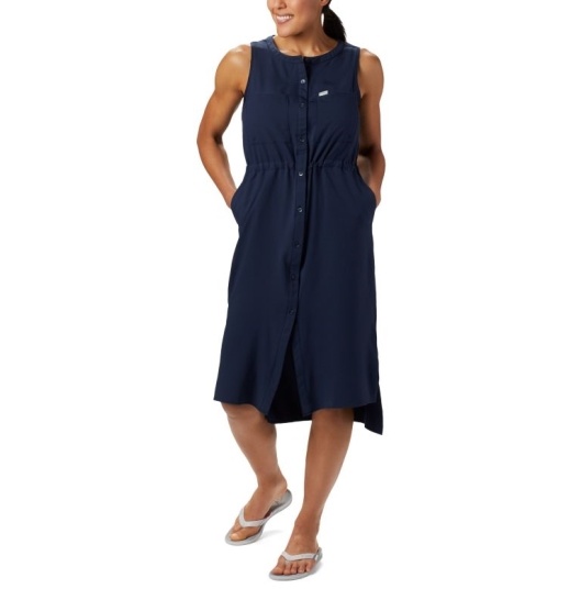 Columbia PFG Tamiami Women's Dresses Navy | 037-QOGJUS