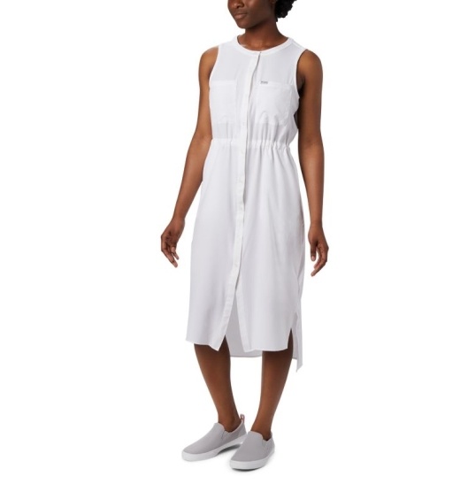 Columbia PFG Tamiami Women's Dresses White | 098-UNQBAJ