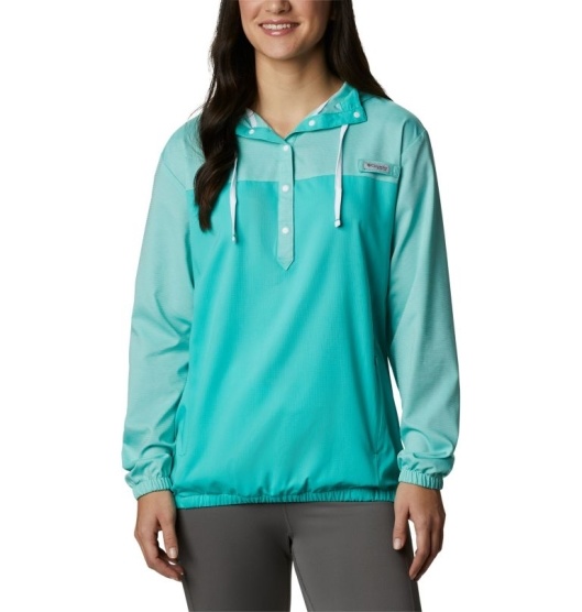 Columbia PFG Tamiami Women's Hoodies Blue White | 645-XIZNRM