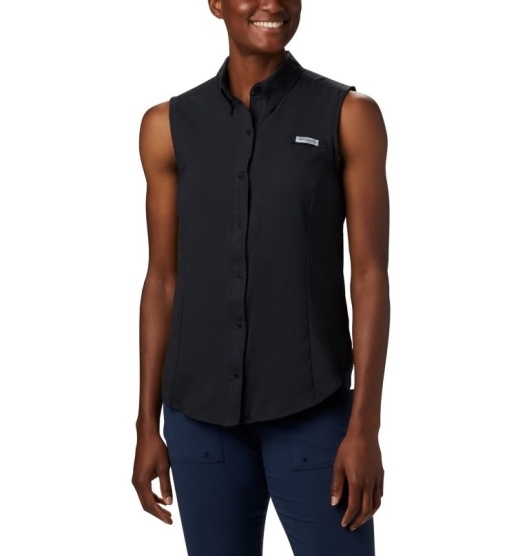 Columbia PFG Tamiami Women's Shirts Black | 753-DJNOBG