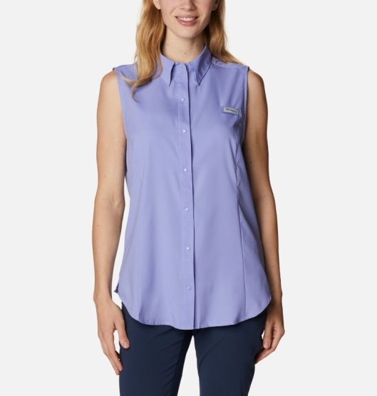 Columbia PFG Tamiami Women's Shirts Blue | 983-BACZIO