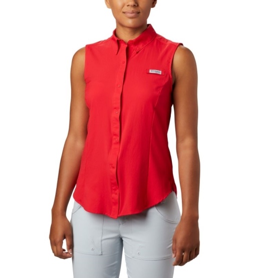 Columbia PFG Tamiami Women's Shirts Red | 951-KZPDXE