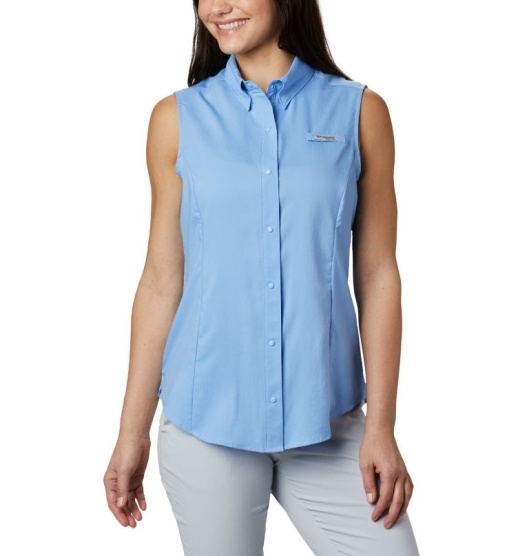 Columbia PFG Tamiami Women's Shirts White | 584-TWMQVD