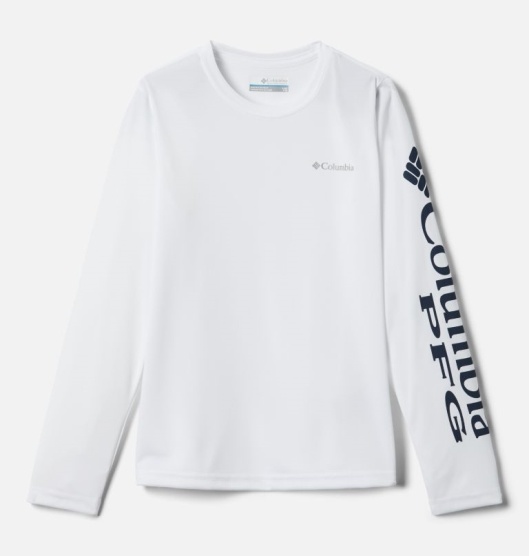 Columbia PFG Terminal Tackle Kids' Shirts White | 654-IGDFRN