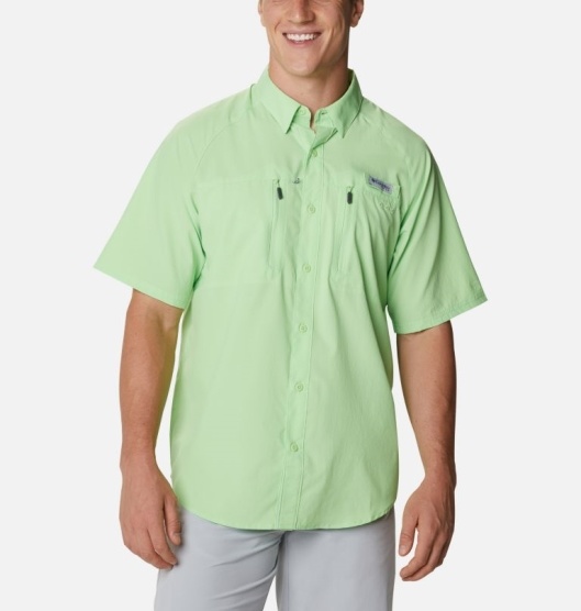 Columbia PFG Terminal Tackle Men's Fishing Shirts Green | 062-WEJUMA