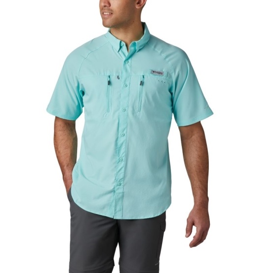 Columbia PFG Terminal Tackle Men's Fishing Shirts Green | 346-OSXMGD