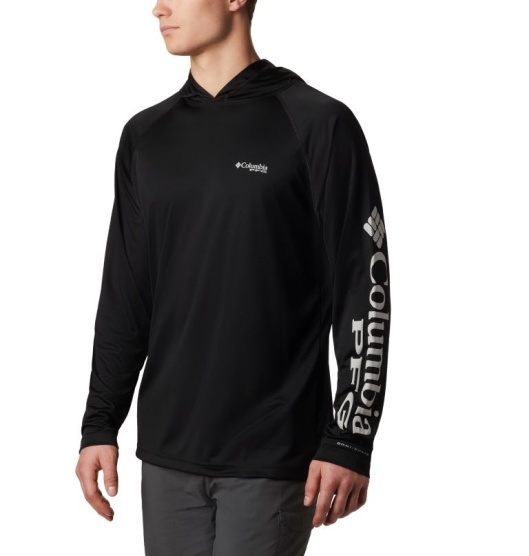 Columbia PFG Terminal Tackle Men's Hoodies Black Grey | 078-JLSGTA