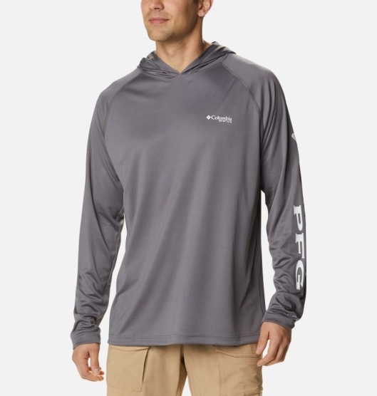 Columbia PFG Terminal Tackle Men's Hoodies Grey White | 504-AYZRFB