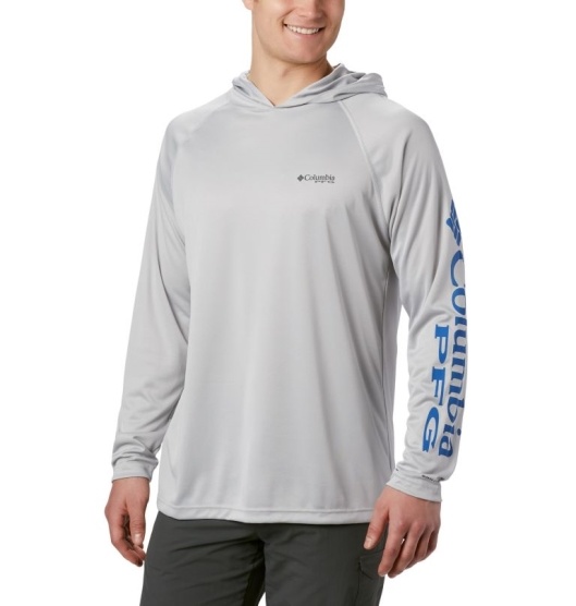 Columbia PFG Terminal Tackle Men's Hoodies Grey Blue | 658-RWSFIT