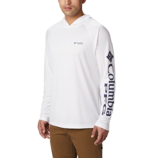 Columbia PFG Terminal Tackle Men's Hoodies White | 850-JNZKOL