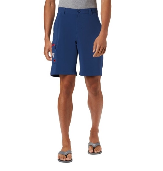 Columbia PFG Terminal Tackle Men's Shorts Blue Red | 016-CWGKZO