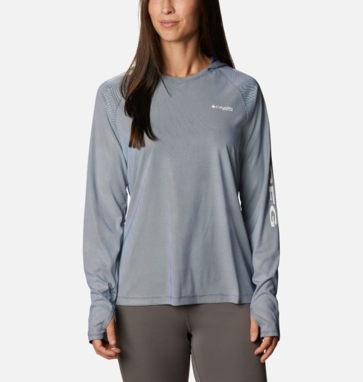 Columbia PFG Tidal Deflector Women's Hoodies Blue | 794-QDWMEL