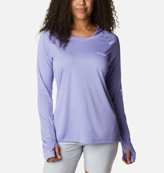 Columbia PFG Tidal Tee Women's Hoodies Blue White | 824-JVSMNA